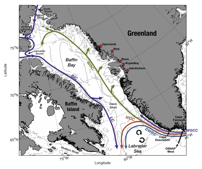 Schematic circulation in Baffin Bay 